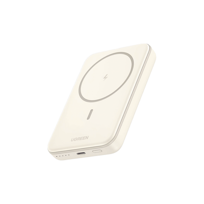 Power Bank MagSafe de 10000mAh | 20W | Carga Inalámbrica y por Cable USB-C | Sistema de Protección Inteligente | Tecnología de Carga Rápida | Ultra Delgado | Ultra ligero | Compatible con iPhone 15/14/13/12 | Color Beige.