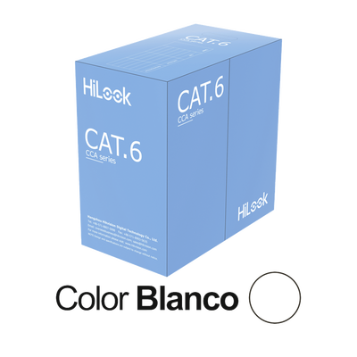 [NC-1LN6UU/CCA] Bobina de Cable UTP 305 Mts / Cat 6 (24 AWG) / Color Blanco / PVC (CM) / Uso en Interior / CCA (Cobre con Aluminio) / Aplicaciones de CCTV y Redes de Datos