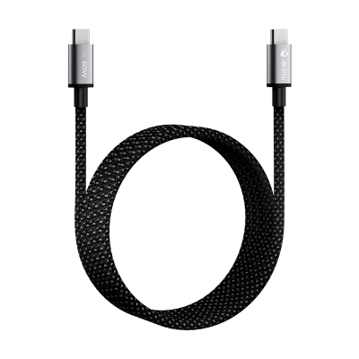 Cable de Carga USB-C a C 1.5 Metros (4.92 Pies) / Tecnología GaN (Nitruro de Galio / Fast-Charging / Potencia 60W / Velocidad Transferencia 480 Mbps / Material Nylon / Conector Aluminio Anodizado