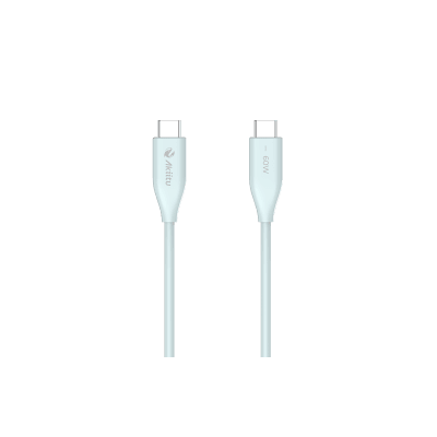 [AK-PAC6S-B-1M] Cable de Carga USB-C a C 1 Metro (3.28 Pies) / Tecnología GaN (Nitruro de Galio / Fast-Charging / Potencia 60W / Velocidad Transferencia 480 Mbps / Material Silicona No Tóxica / Conector Aluminio Anodizado