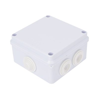 Caja de Conexiones Impermeable IP66, 7 Entradas, Dimensiones 100 x 100 x 70 mm, para Instalaciones Industriales, Comerciales y Residenciales, Incluye Tornillería para su Instalación