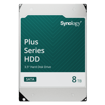 Disco Duro SATA de 3.5" Serie Plus | Capacidad 8TB | Tecnología CMR | MTBF de 1.2 Millón de Horas | Carga de Trabajo de 180 TB/Año | Compatible con Synology DSM.