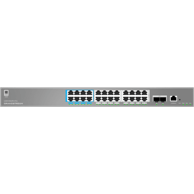 [GWN7803PH-PRO] Switch de Red Empresarial L2++ / Serie GWN7800 Pro / 24 Puertos Gigabit PoE 400W / 2 SFP+ / Gestión Cloud GDMS / VLAN 4K / QoS Avanzado / Seguridad Integral