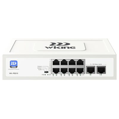 Switch no administrable PoE / Gestión Cloud / Con 8 puertos 10/100 Mbps PoE af/at / 2 Puertos Ethernet 10/100 MBPS / Presupuesto 76 W / PoE hasta 250 metros