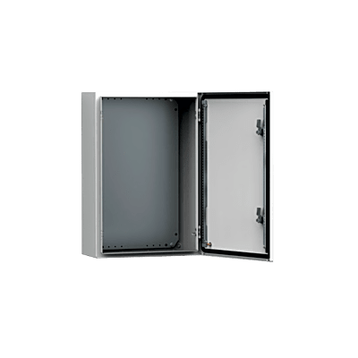 Gabinete de Uso Exterior MAS 250 x 200 x 155 mm (9.84 x 7.87 x 6.10 in) / NEMA 4/12/13 / IP66 / IK10 / Acero Dulce 1.5 mm / Platina de Montaje Incluida / Color Gris Claro