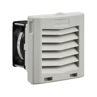 Ventilador Con Filtro de Montaje Lateral HF04, Con Flujo de Aire de 21 CFM, 115 Vca, Color Gris Claro 
