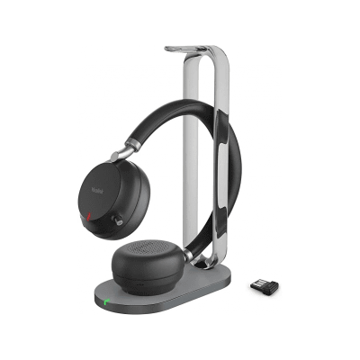 [BH76-PLUS-WITH-CHARGING-STAND-UC-BLACK-USB-C/A] Diadema Inalambrica BH76 Plus With Charging Stand UC Black USB C/A de Yealink con ANC Híbrida y Estación de Carga Premium