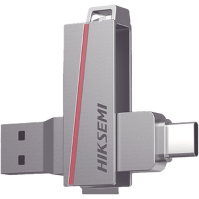 [HS-USB-E307C/16G] Memoria USB Dual de 16GB / USB-C y USB-A / Transferencia de Alta Velocidad / Metálica / Compatible con Dispositivos Móviles, Windows, Mac y Linux